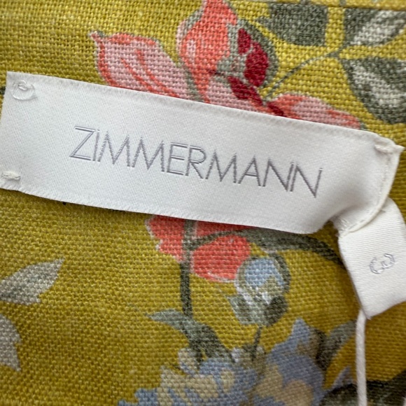 Zimmermann cuffed mini dress in mustard rose (size 3, NWT) - Picture 5 of 9